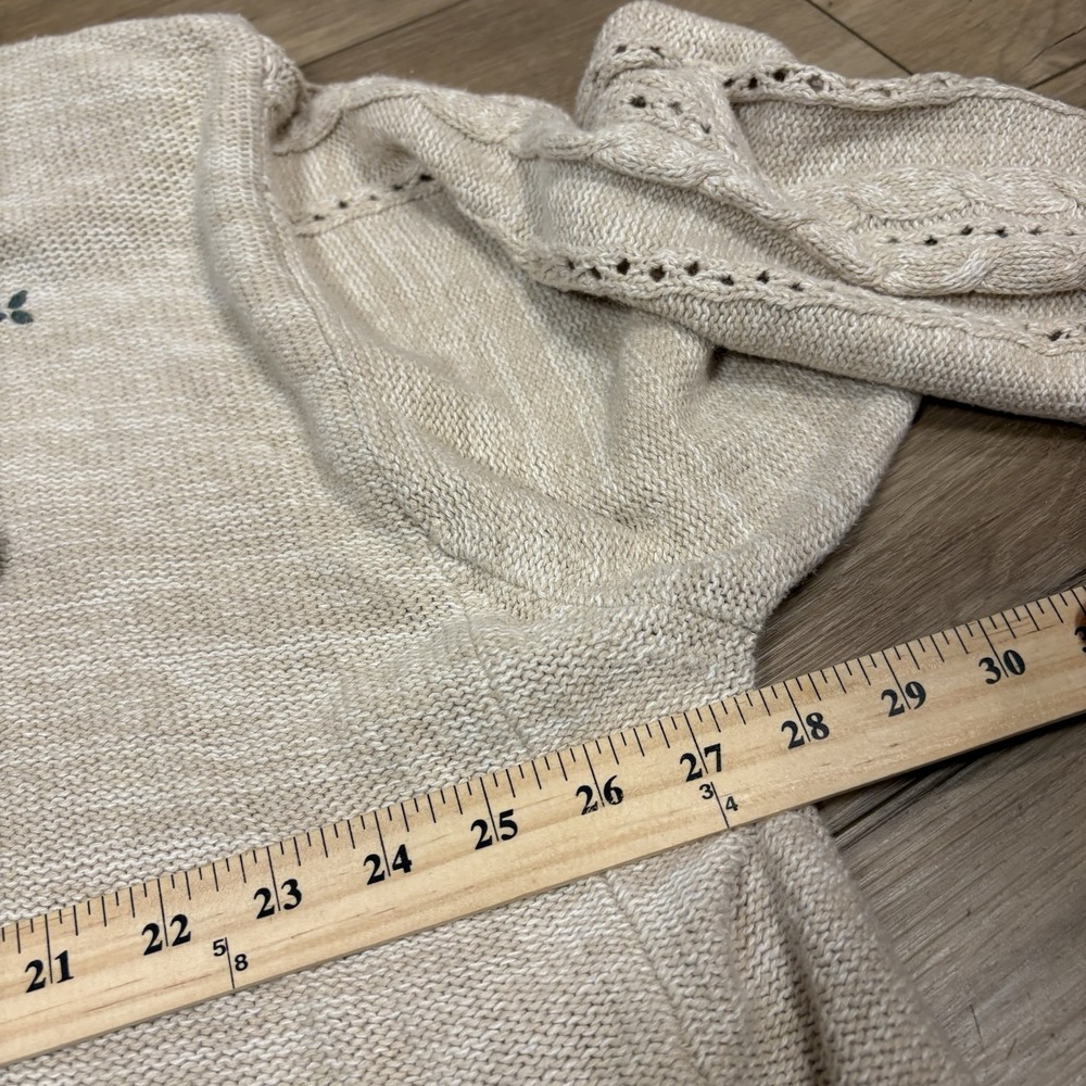 Jacque & KoKo Womens‎ Floral Embroider Long Sleeve Scoop Neck Knit Sweater 26/28 - Picture 5 of 8